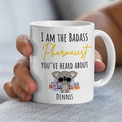 Personalized Mug for Pharmacy Technician, Custom Pharma Cup, Unique Medical Gift, Pill Roller, Healer, female Coworker G