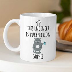 Custom Engineer Mug, Personalized Geek Gift, Unique Gift for Computer, Environmental, Energy, Transportation, Material E