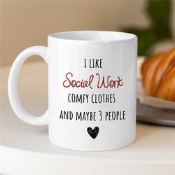 Introverted Social Worker Mug, Gift for Case Manager, Family Therapy, Thank you Gift, BCBA Birthday, CBT Work, ABA Appre
