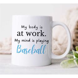 Baseball Player Mug, Work Cup for Fan, Office Gift, Pitcher Boyfriend, For him/her, Coach, Men, Batting Nephew, Softball