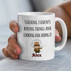 Personalized Mug for Professors, Funny Einstein Motif, Custom Gift for University Lecturers, Office, Educator Mom, Tenur