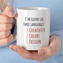 Perfect Gift for creative People, Beautiful Mug for Artists, Birthday Present for painting Wife, Anniversary Gift for he