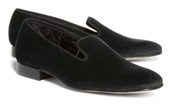 Men's Handmade Black Velvet loafer Slippers Shoes, Black Velvet leather shoes