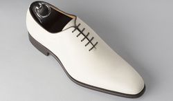 Men's Handmade Classic Style Real Leather White Formal leather Shoes,