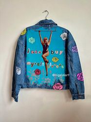 Painted denim jacket Miley Cyrus flowers