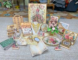 A beautiful set of items for a dollhouse. 27 items. 1:12.