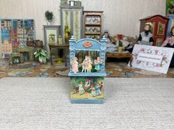Puppet theater in vintage style. 1:12. Dollhouse miniature.