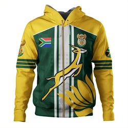 South Africa Hoodie Pattern African With Flower Protea, African Hoodie For Men Women