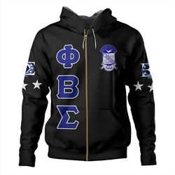 Phi Beta Sigma Hoodie Letter, African Hoodie For Men Women