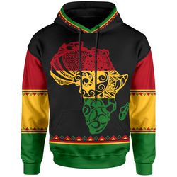Black History Hoodie - Custom Reggae African Patterns Hoodie, African Hoodie For Men Women