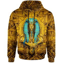 Egyptian Hoodie - Egyptian Pharaoh Inside Gold Hoodie, African Hoodie For Men Women