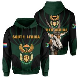 South Africa King Protea Black Hoodie, African Hoodie For Men Women
