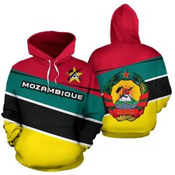 Mozambique Flag Hoodie Vivian Style, African Hoodie For Men Women