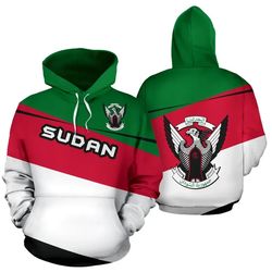 Sudan Flag Hoodie Vivian Style, African Hoodie For Men Women
