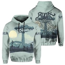 african landscape people and animals hoodie, african hoodie for men women