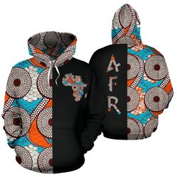 Ankara Cloth - The Loop The Half Hoodie, African Hoodie For Men Women