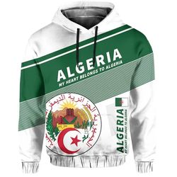 Algeria Flag Motto Hoodie - Limited Style, African Hoodie For Men Women