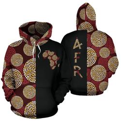 Ankara Cloth - Brown The Half Hoodie, African Hoodie For Men Women
