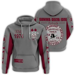 Gamma Delta Iota Frat 1974 Grey Hoodie, African Hoodie For Men Women