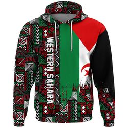 Western Sahara Kenter Pattern Hoodie, African Hoodie For Men Women