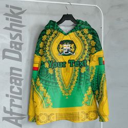 Benin - Green Version Hoodie Vintage African Dashiki, African Hoodie For Men Women