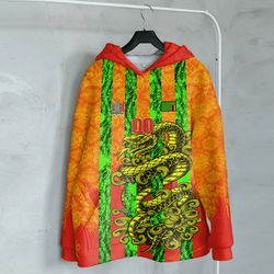 Zambia - Orange Version Hoodie Snake Jersey, African Hoodie For Men Women