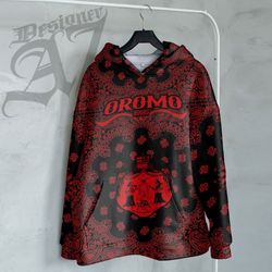 Oromo Hoodie Paisley Bandana "Never Out of Date" (You Can Personalized Custom), African Hoodie For Men Women