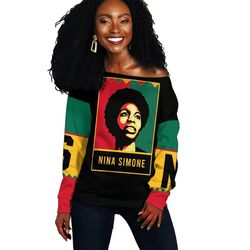 Nina Simone Black History Month Offshoulder, African Women Off Shoulder For Women