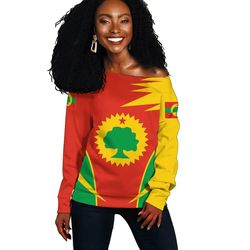 Oromo Flag Active Women's Off Shoulder, African Women Off Shoulder For Women