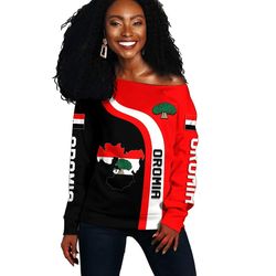 Oromia Flag Maps Women's Off Shoulder, African Women Off Shoulder For Women