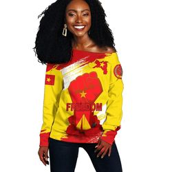 Freedom Tigray Flag And Map Women's Off Shoulder, African Women Off Shoulder For Women