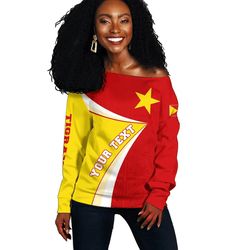 personalized tigray flag strong tattoo africa women's off shoulder, african women off shoulder for women