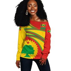 Oromo N Flag Women's Off Shoulder, African Women Off Shoulder For Women