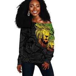 ethiopia lion pattern africa women's off shoulder, african women off shoulder for women