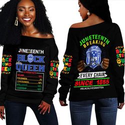 Zeta Phi Beta Nutrition Facts Juneteenth Off Shoulder Sweaters, African Women Off Shoulder For Women