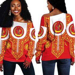 Tigray Dashiki Off Shoulder Sweater, African Women Off Shoulder For Women