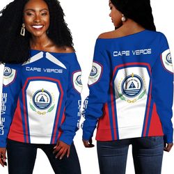 Cape Verde Women's Off Shoulder Sweaters, African Women Off Shoulder For Women