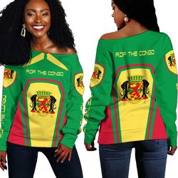 Republic of the Congo Women's Off Shoulder Sweaters, African Women Off Shoulder For Women