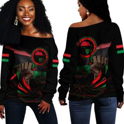 africa zone off shoulder sweaters - pan africanism and black power, african women off shoulder for women