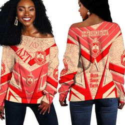 Delta Sigma Theta Sporty Style Off Shoulder Sweaters 02, African Women Off Shoulder For Women