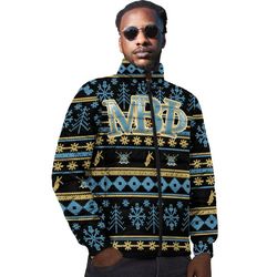Mu Beta Phi Letter Christmas Padded Jackets, African Padded Jacket For Men Women