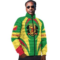 Republic Of The Congo Action Flag Padded Jacket, African Padded Jacket For Men Women