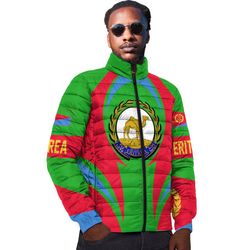Eritrea Action Flag Padded Jacket, African Padded Jacket For Men Women