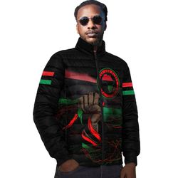 Africa Zone Padded Jacket - Pan Africanism And Black Power, African Padded Jacket For Men Women