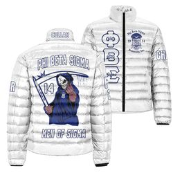 (Custom) Phi Beta Sigma Fraternity Bleed Blue Padded Jackets 01, African Padded Jacket For Men Women