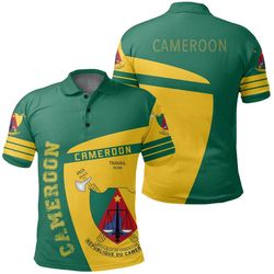 Cameroon Polo Shirt Sport Premium, African Polo Shirt For Men Women