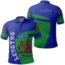 Lesotho Polo Shirt Sport Premium, African Polo Shirt For Men Women