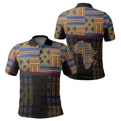 Africa Map Kente Adofowaa Awaamu Polo Shirt, African Polo Shirt For Men Women