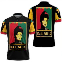 Ida B. Wells Black History Month Style Women Polo Shirt, African Polo Shirt For Men Women