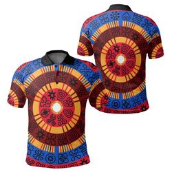 Circle Adinkra Polo Shirt, African Polo Shirt For Men Women